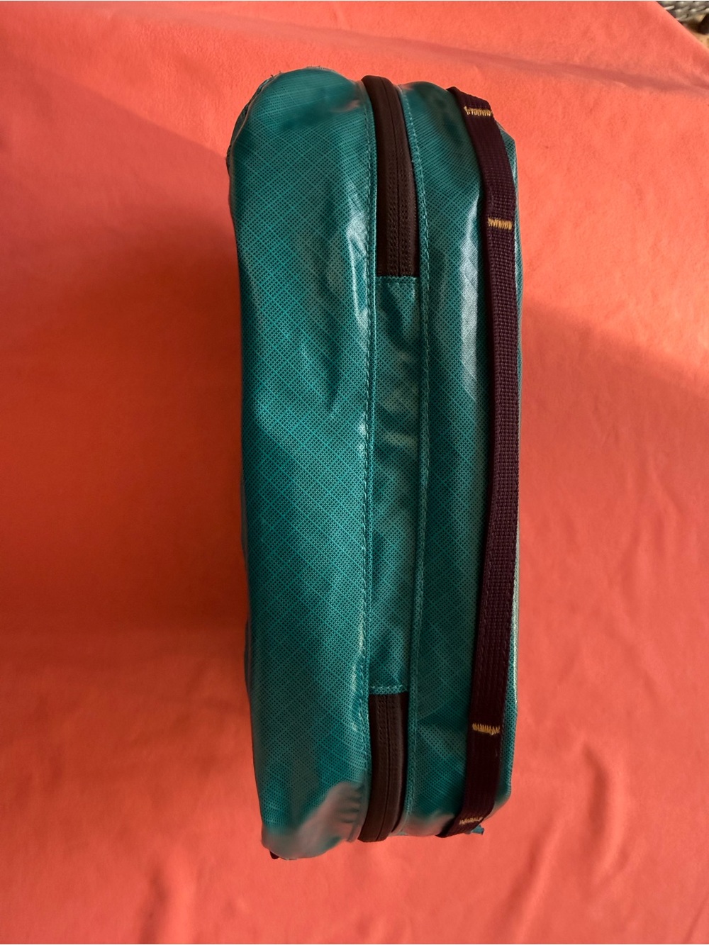 Patagonia Black Hole Cube 6L Teal with Purple, Orange, & Yellow Accents. - Picture 5 of 14